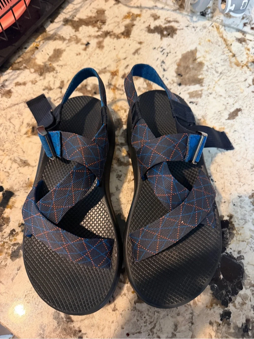 Chaco Men's Navy Blue Patterned Strappy Sandals